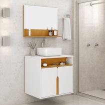 Kit Banheiro Harmonia 2 Portas em MDP 60cm Branco-Naturalle de Casa Kit Banheiro Harmonia 2 Portas em MDP 60cm Branco-Naturalle de Casa