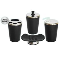 Kit Banheiro Inox Lavabo kit acessorios banheiro - 4 Peças Kit Banheiro Inox Lavabo kit acessorios banheiro - 4 Peças