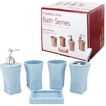 Kit Banheiro Jacki Design Kit Crystal Love Azul Ayj17173 Kit Banheiro Jacki Design Kit Crystal Love Azul Ayj17173