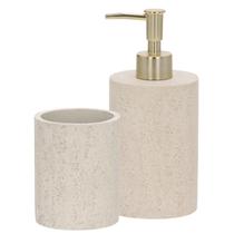 Kit Banheiro Lavabo 2 Peças Porta Sabonete E Copo Poliresina Kit Banheiro Lavabo 2 Peças Porta Sabonete E Copo Poliresina