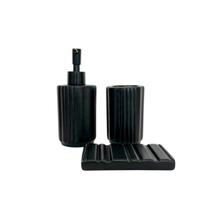 Kit Banheiro Lavabo 3 Peças Cerâmica Saboneteira Porta Escova Kit Banheiro Lavabo 3 Peças Cerâmica Saboneteira Porta Escova