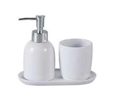 Kit Banheiro Lavabo 3 peças Londres Branco e Prateado - Lyor