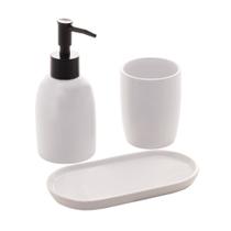 Kit Banheiro Lavabo 3 peças Londres Branco e Preto - Lyor Kit Banheiro Lavabo 3 peças Londres Branco e Preto - Lyor