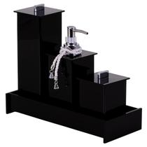 Kit Banheiro Lavabo 4 Peças Bandeja Decorativa Porta Escova De Dentes Porta Sabonete Líquido E Porta Algodão Cotonete Kit Banheiro Lavabo 4 Peças Bandeja Decorativa Porta Escova De Dentes Porta Sabonete Líquido E Porta Algodão Cotonete