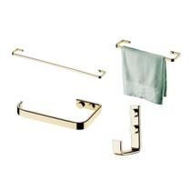 Kit banheiro lavabo 4 peças Dourado Future toalheiro de 60 e 30 cm