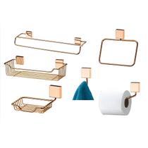 Kit banheiro lavabo 6 peças rosé gold Future Kit banheiro lavabo 6 peças rosé gold Future