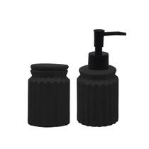 Kit Banheiro Lavabo Cerâmica Organização Porta Sabonete Saboneteira Pote c/ Tampa Escova Algodão Kit Banheiro Lavabo Cerâmica Organização Porta Sabonete Saboneteira Pote c/ Tampa Escova Algodão