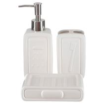 Kit Banheiro Lavabo Conjunto Porta Sabonete Líquido Banho 04 - PGB