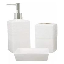 Kit Banheiro Lavabo Conjunto Porta Sabonete Líquido / Renda