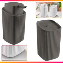Kit Banheiro Lavabo Dispenser + Porta Algodão Kit Banheiro Lavabo Dispenser + Porta Algodão