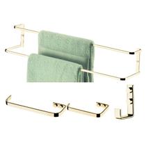 Kit banheiro lavabo dourado 04 peças Future porta toalha duplo 60cm,toalheiro rosto 22 cm, papeleira, cabide Kit banheiro lavabo dourado 04 peças Future porta toalha duplo 60cm,toalheiro rosto 22 cm, papeleira, cabide