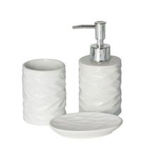 Kit Banheiro Lavabo em Cerâmica Branco 3 Peças Cannes Lyor