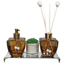 Kit Banheiro Lavabo Estrela 280ml Bandeja Vasinho Decorativo Kit Banheiro Lavabo Estrela 280ml Bandeja Vasinho Decorativo