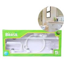 Kit Banheiro Lavabo Pendurar Toalha Papel Roupa Não Enferruja Conjunto de 5pçs Alumínio Branco