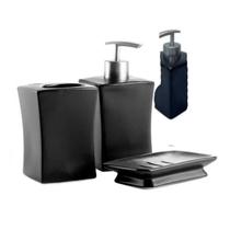 Kit Banheiro Lavabo Porcelana 3 Pecas Bandeja Conjunto Luxo