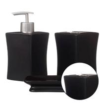 Kit Banheiro Lavabo Porcelana 3 Pecas Bandeja Saboneteira