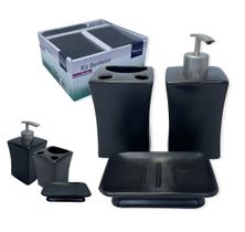 Kit Banheiro Lavabo Porcelana 3 Peças Porta Sabonetes e Escovas