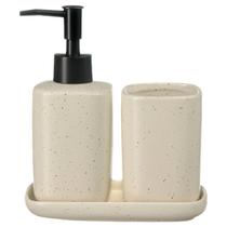 Kit Banheiro Lavabo Porcelana Conjunto Acessórios Bandeja Dispenser Líquido Porta Escova Luxo Decoração Kit Banheiro Lavabo Porcelana Conjunto Acessórios Bandeja Dispenser Líquido Porta Escova Luxo Decoração