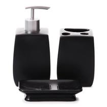 Kit Banheiro Lavabo Porcelana Organização 3 Peças Kypto Kit Banheiro Lavabo Porcelana Organização 3 Peças Kypto