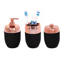 Kit Banheiro Lavabo Porta Escova De Dentes Dispenser Sabonete Líquido 300ml E Porta Algodão Cotonete Jogo Acessórios Pia Bancada Kit Banheiro Lavabo Porta Escova De Dentes Dispenser Sabonete Líquido 300ml E Porta Algodão Cotonete Jogo Acessórios Pia Bancada