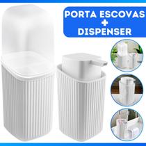 Kit Banheiro - Lavabo Porta Sabonete Dispenser, Porta Escova De Dentes Moderno De Luxo
