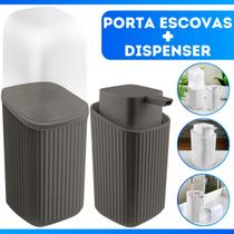 Kit Banheiro - Lavabo Porta Sabonete Dispenser, Porta Escova De Dentes Moderno De Luxo