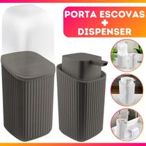 Kit Banheiro - Lavabo Porta Sabonete Dispenser, Porta Escova de Dentes Moderno De Luxo