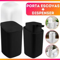 Kit Banheiro - Lavabo Porta Sabonete Dispenser, Porta Escova de Dentes Moderno De Luxo