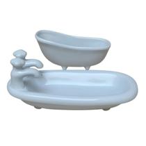 Kit Banheiro / Lavabo - Porta Sabonete e Recipiente para Aromatizante em Porcelana Branca Kit Banheiro / Lavabo - Porta Sabonete e Recipiente para Aromatizante em Porcelana Branca