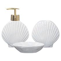 Kit Banheiro Lavabo Porta Sabonete Líquido Fundo Do Mar 01 Kit Banheiro Lavabo Porta Sabonete Líquido Fundo Do Mar 01