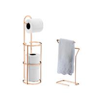 Kit banheiro lavabo rose gold 02 peças, porta toalha bancada e papeleira future 1891rg 1609rg Kit banheiro lavabo rose gold 02 peças, porta toalha bancada e papeleira future 1891rg 1609rg