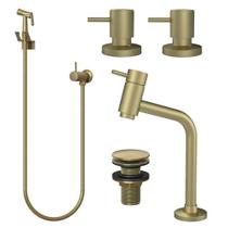 Kit Banheiro / Lavatório 100% Metal C90 Dourado Premium