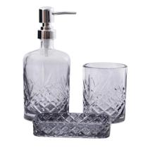 Kit Banheiro Led Plain Vidro 420ML 3 Peças
