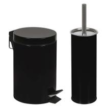 Kit Banheiro Lixeira 3 Litros Com Pedal Balde Porta Escova Vaso Sanitária Ágata - Mor
