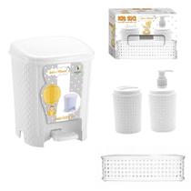 Kit Banheiro Lixeira 6L + 3x1 Branco - Monte Libano Kit Banheiro Lixeira 6L + 3x1 Branco - Monte Libano