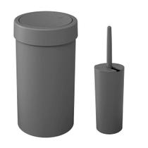 Kit Banheiro Lixeira Basculante 9 Litros e Escova Sanitária Kit Banheiro Lixeira Basculante 9 Litros e Escova Sanitária