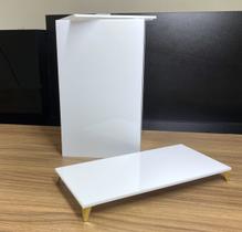 Kit Banheiro Lixeira de acrílico 7 litros + Bandeja de lavabo Retro - Branca Kit Banheiro Lixeira de acrílico 7 litros + Bandeja de lavabo Retro - Branca