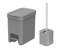 Kit banheiro lixeira pedal 6l e escova vaso sanitario chumbo ou trium dual lx4000 ss900 Kit banheiro lixeira pedal 6l e escova vaso sanitario chumbo ou trium dual lx4000 ss900