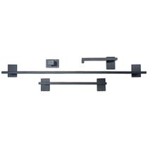 Kit Banheiro Metal 4 pc Preto Fosco MSD30100 - DECK