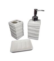 Kit Banheiro Minimalista Branco 3 Peças Para Lavabo