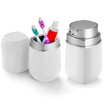 Kit Banheiro Pia Porta Escova E Dispenser De Degertente Branco/cromado - Arthi