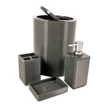 Kit Banheiro Plástico Vizapi 4pcs Radiance Cinza