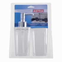 Kit banheiro porta sabonet liquid porta objeto cristal astra Kit banheiro porta sabonet liquid porta objeto cristal astra