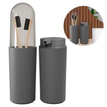 Kit Banheiro Sabonete Líquido E Porta Escovas de Dente Serene Luxo