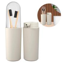 Kit Banheiro Sabonete Líquido E Porta Escovas de Dente Serene Luxo