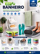 Kit Banheiro Saboneteira Dupla, Tapete Antiderrapante Absorvente Porta Toalha Suporte Escova, SUPORTE CACTO, LUVAS E kit 05 Panos Kit Banheiro Saboneteira Dupla, Tapete Antiderrapante Absorvente Porta Toalha Suporte Escova, SUPORTE CACTO, LUVAS E kit 05 Panos