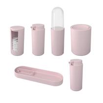 Kit Banheiro Serene 6 Peças Rosa Kit Banheiro Serene 6 Peças Rosa
