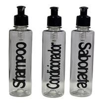 Kit Banheiro Shampoo Condicionador Sabonete 250ml - Preto