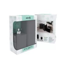 Kit Banheiro Smile 2 Peças Dispenser Sabonete Líquido E Porta Escova de Dente C/ Tampa - Stolf Kit Banheiro Smile 2 Peças Dispenser Sabonete Líquido E Porta Escova de Dente C/ Tampa - Stolf