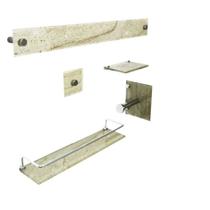 Kit Banheiro Suporte Organizador Vidro Marmore Travertino - Vmex Kit Banheiro Suporte Organizador Vidro Marmore Travertino - Vmex